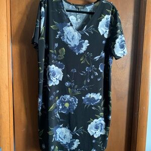 Christian Siriano Gray and White Patterned Dress size XL